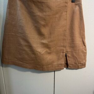 Abercrombie & Fitch Tan Linen Mini Skort Small